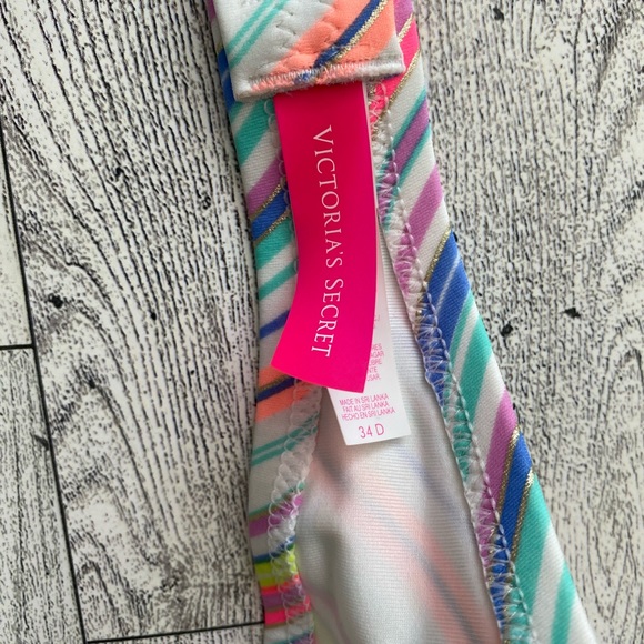 Victoria’s Secret Colored Stripe Strapless Bikini Top- Size 34D - Picture 5 of 5